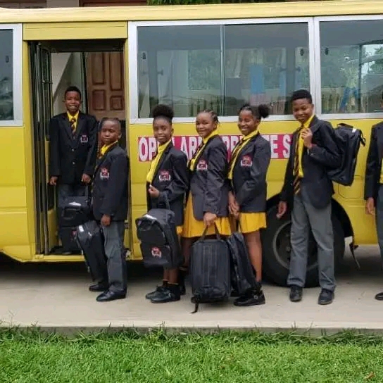 Students boarding the school bus